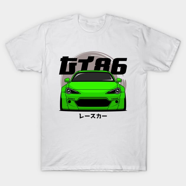 Green GT 86 Front T-Shirt by GoldenTuners